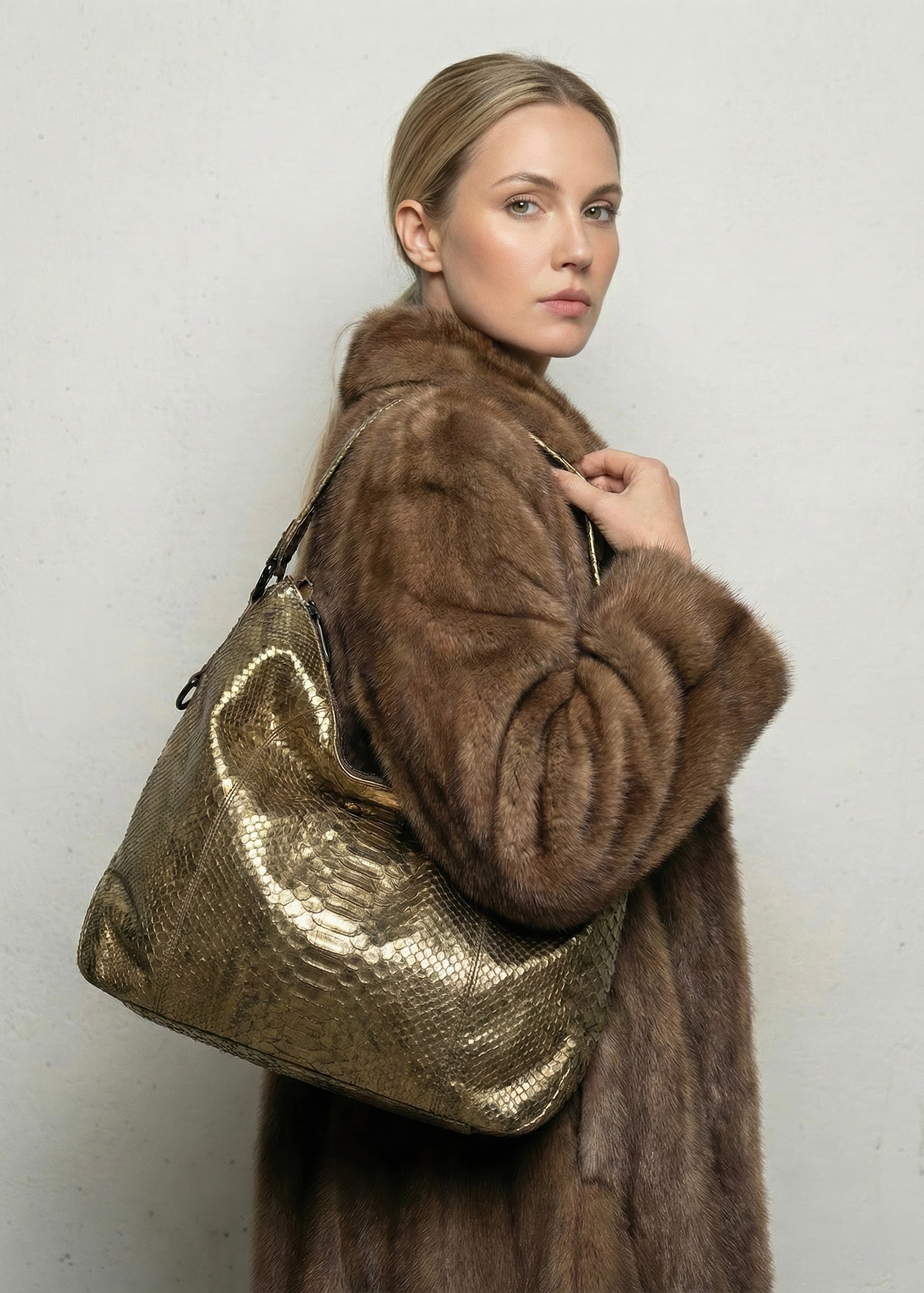 Petra Python Gold & Black