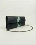 Short Clutch Green-Silver