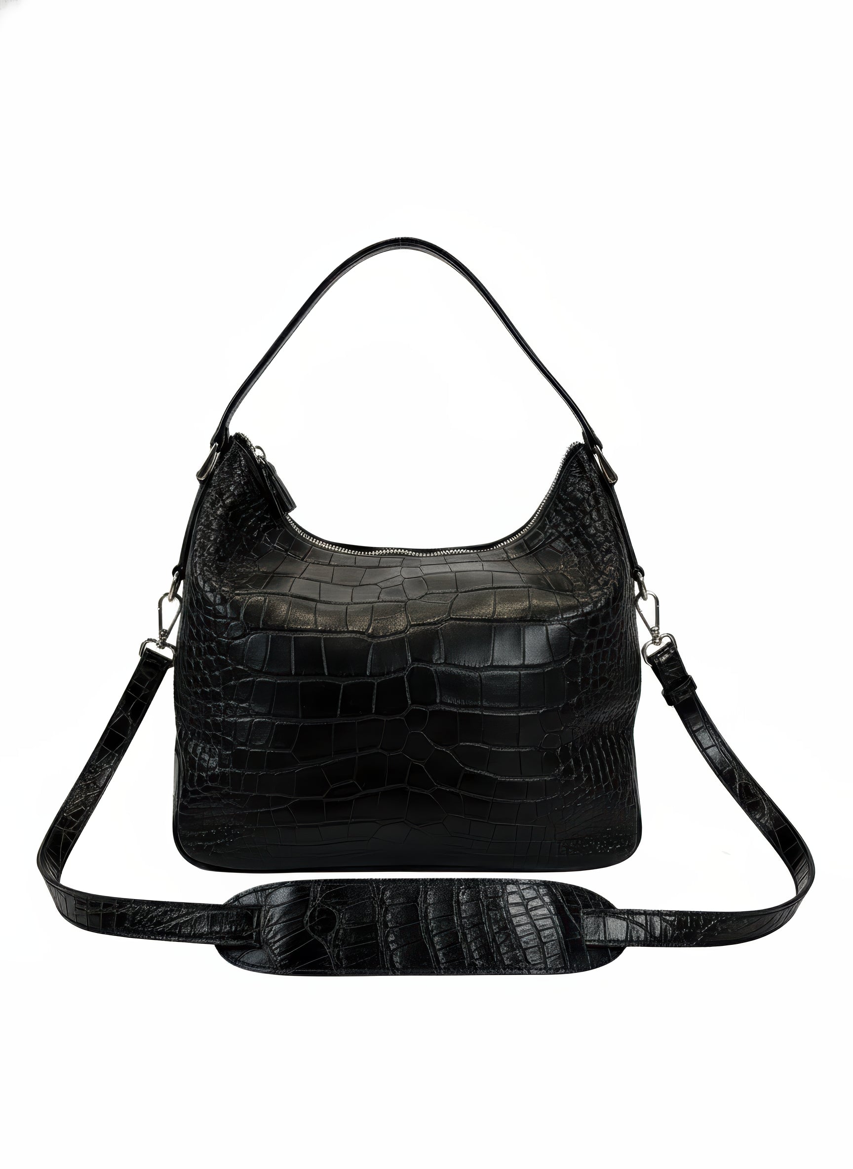 Petra Croco Black & Silver