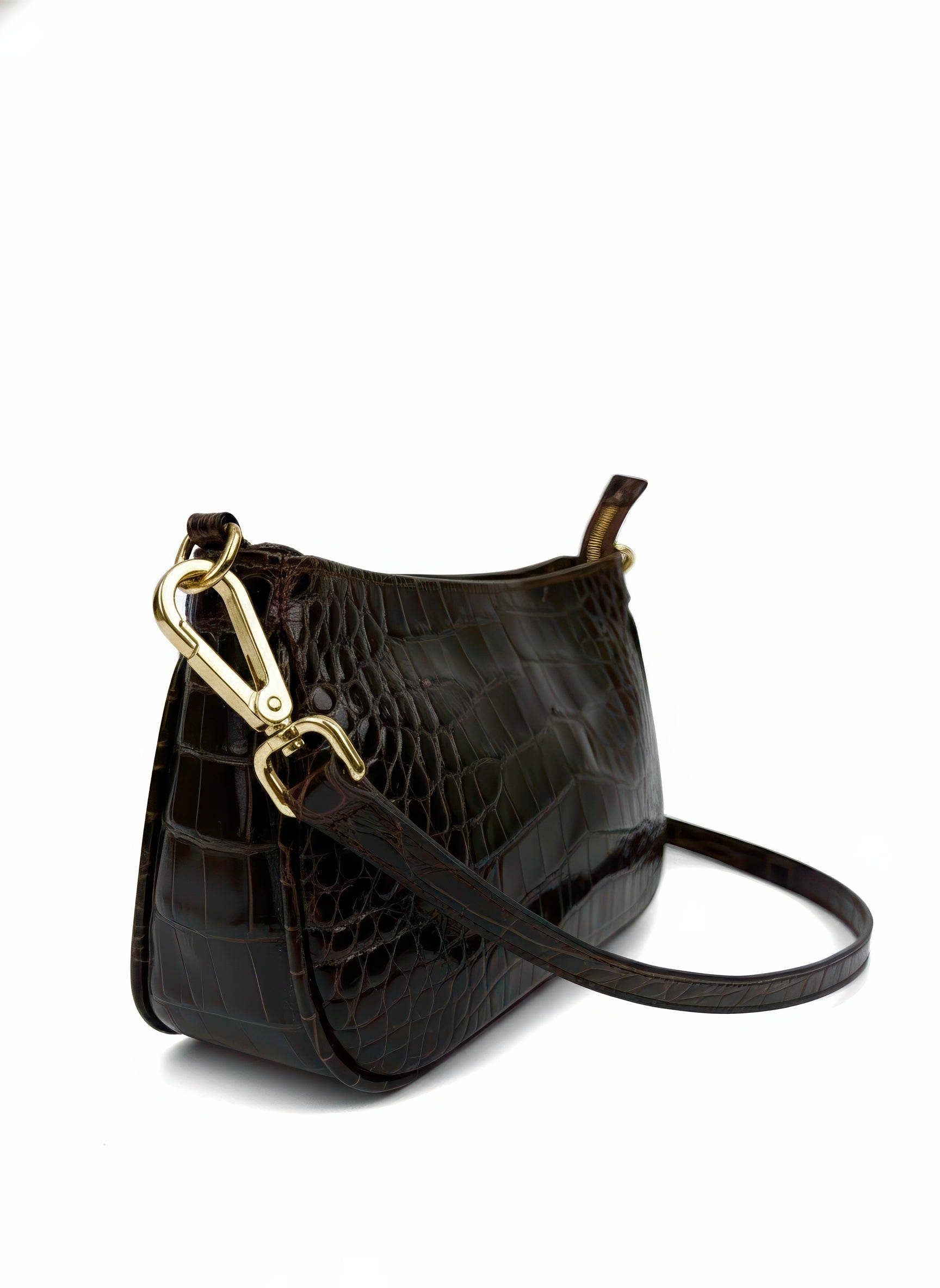 Baguette Croco Brown