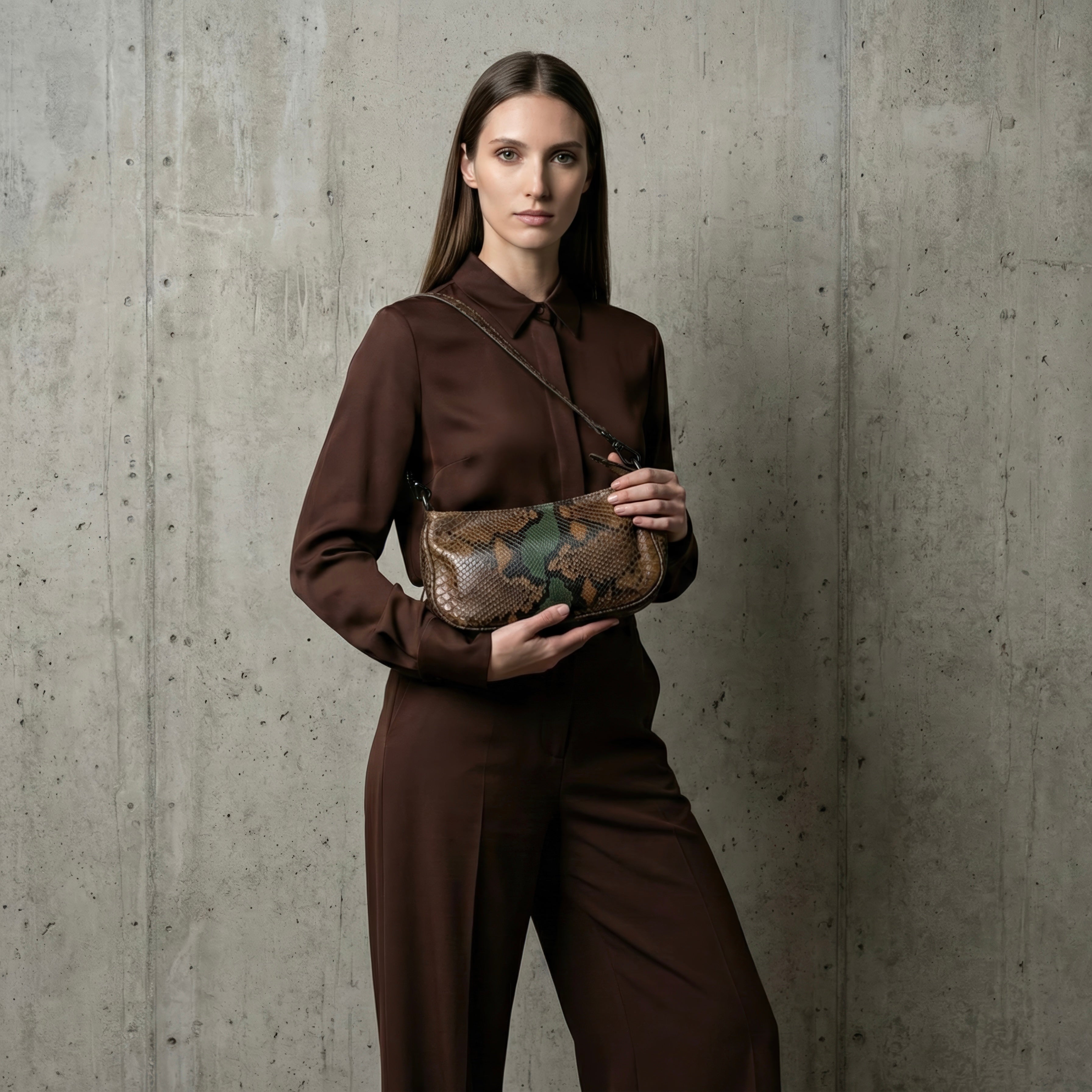 Baguette Python Brown-Green