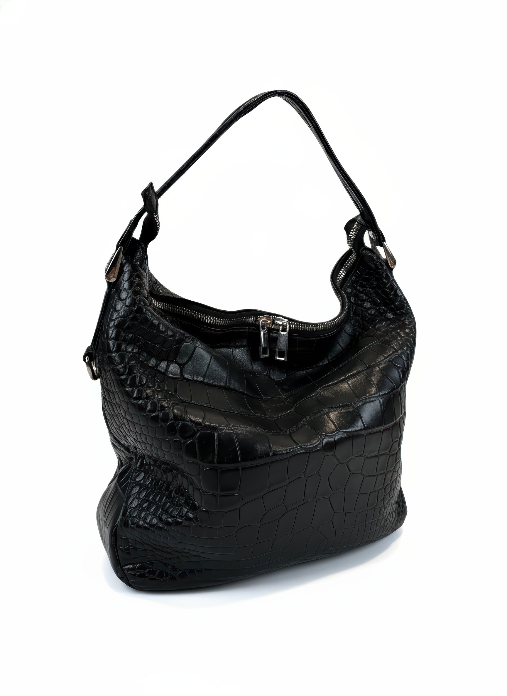 Petra Croco Black & Silver