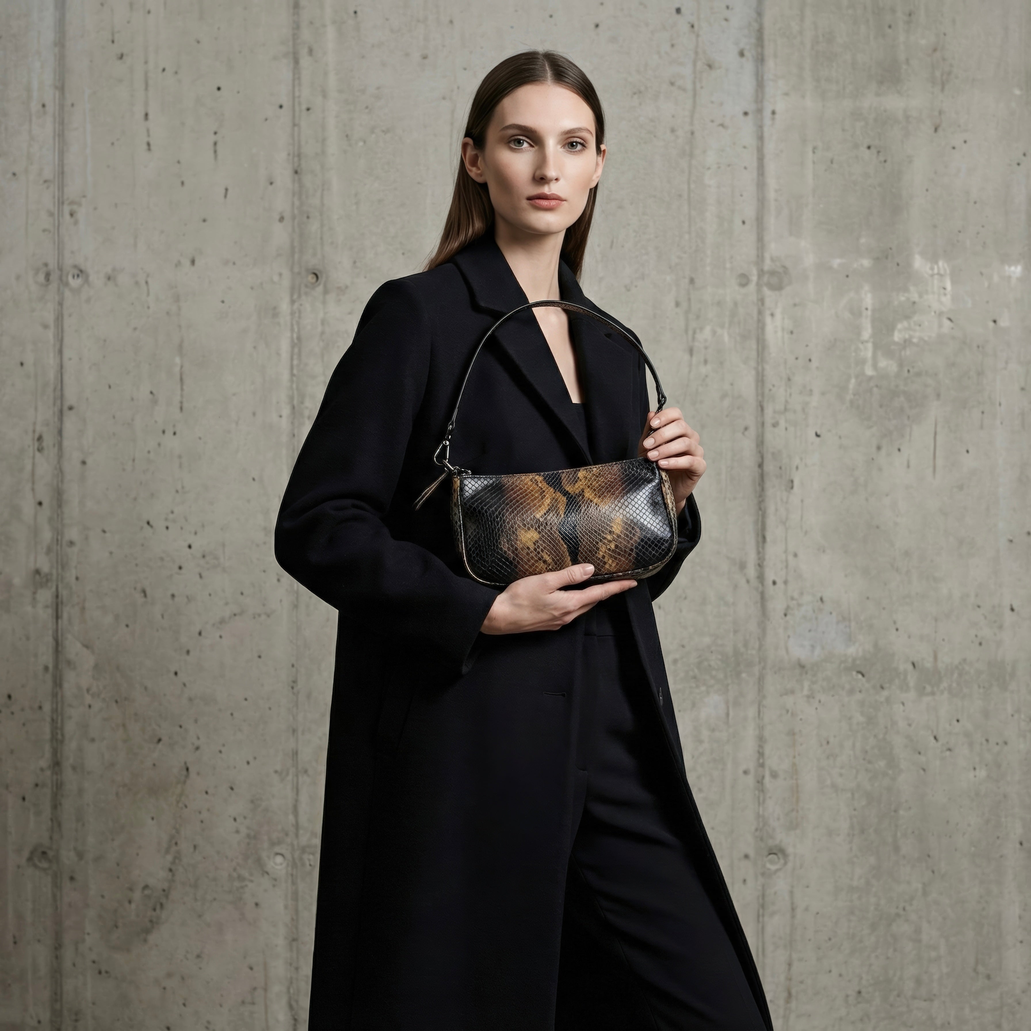 Baguette Python Black-Brown