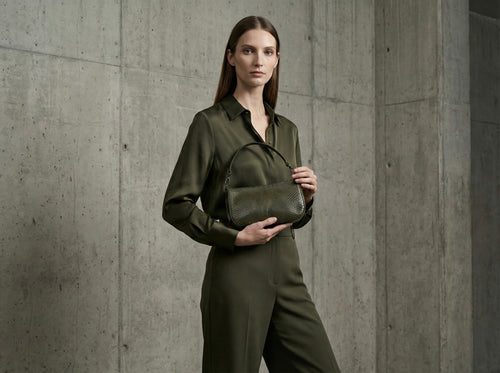 Baguette Python Dark Green