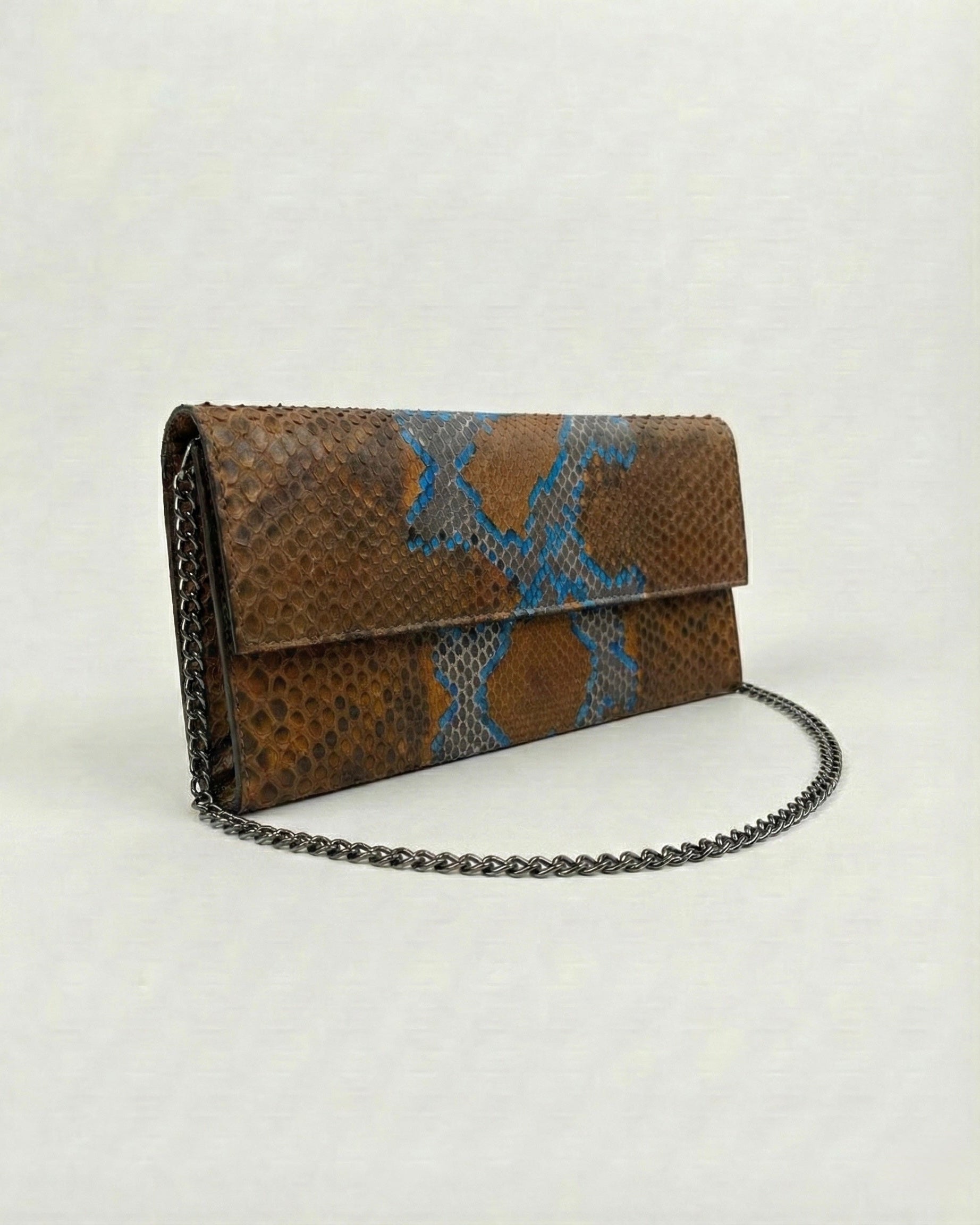 Short Clutch Brown-Blue
