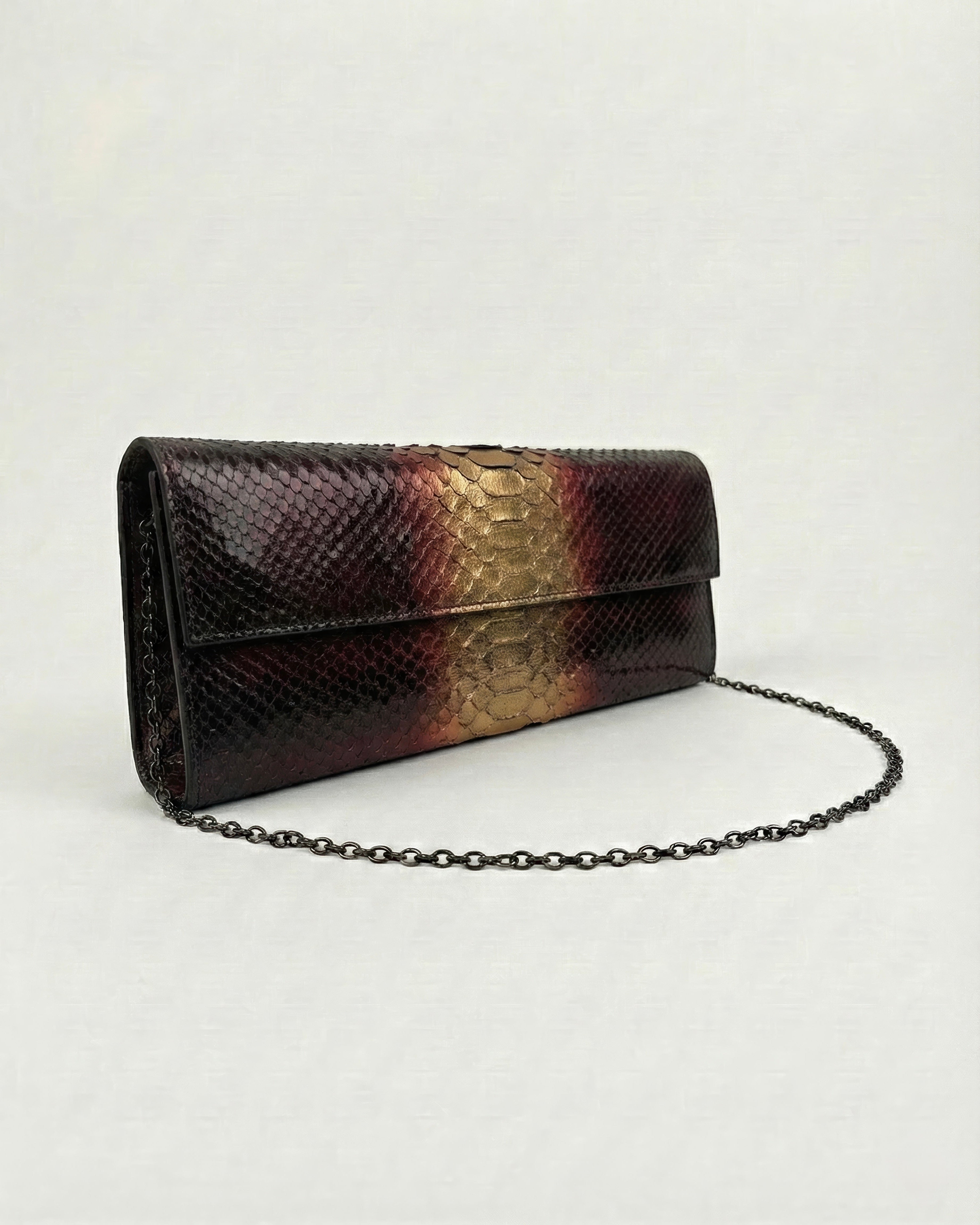 Long Clutch Red Metallic