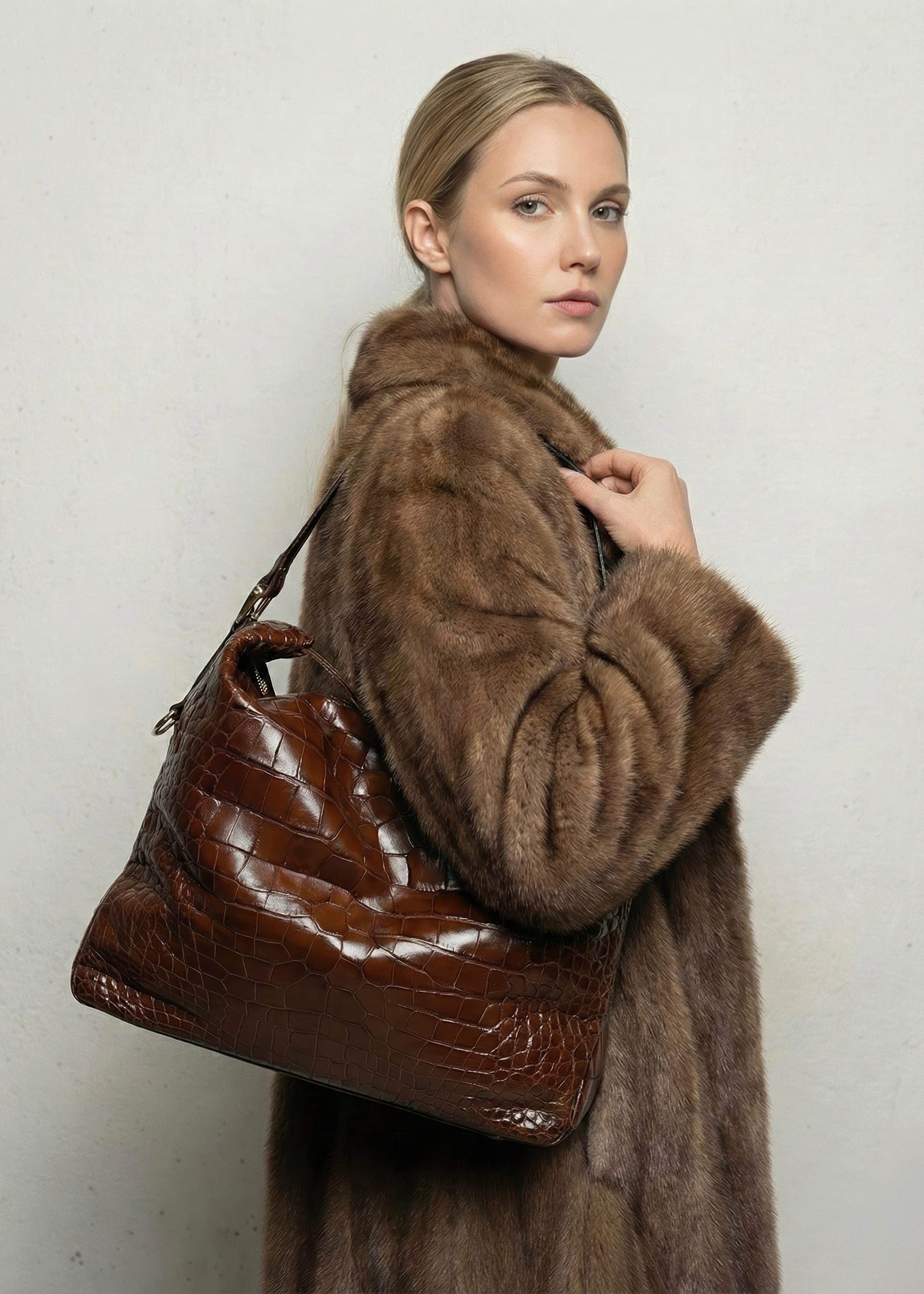 Petra Croco Cognac Brown