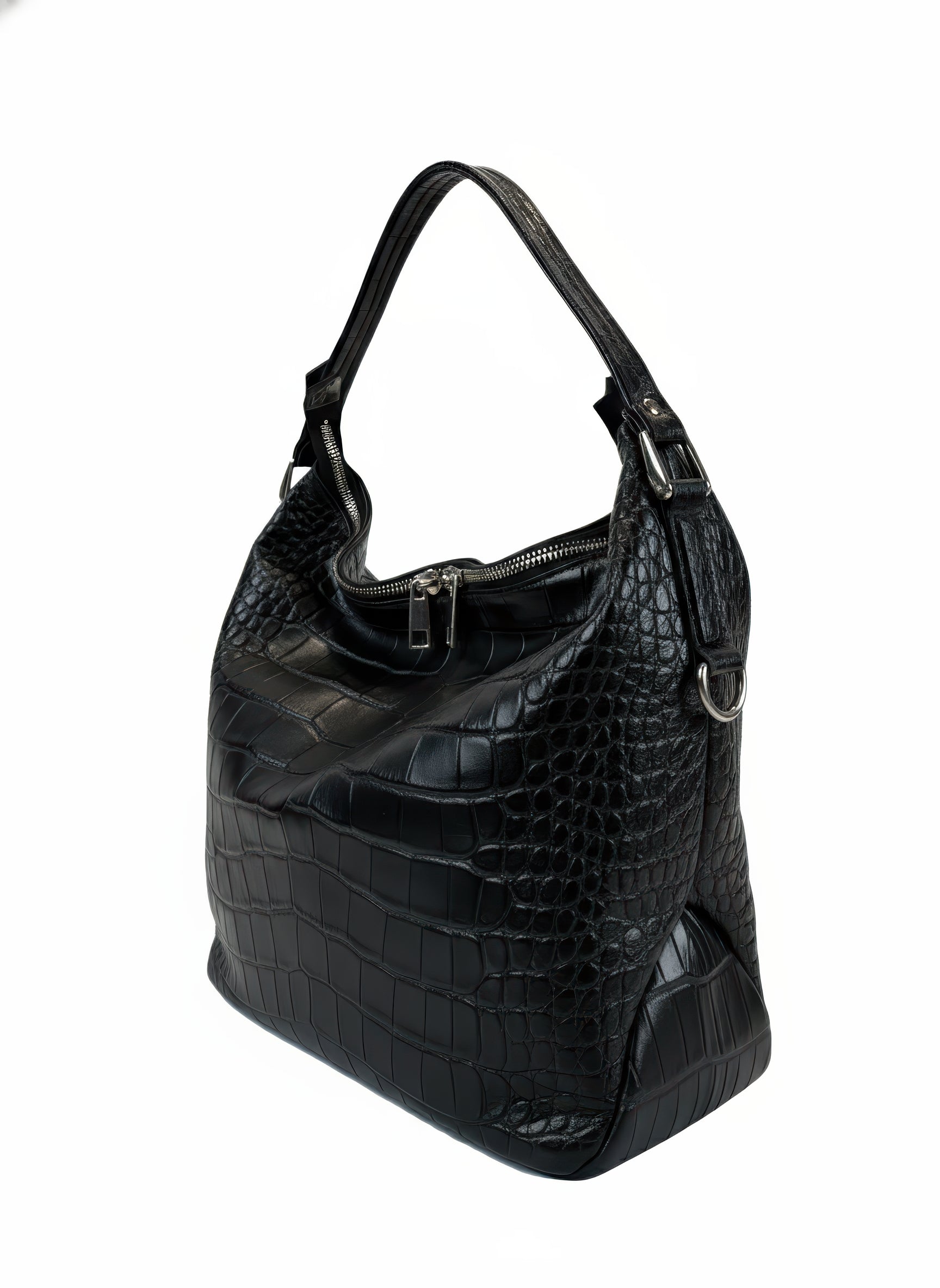 Petra Croco Black & Silver