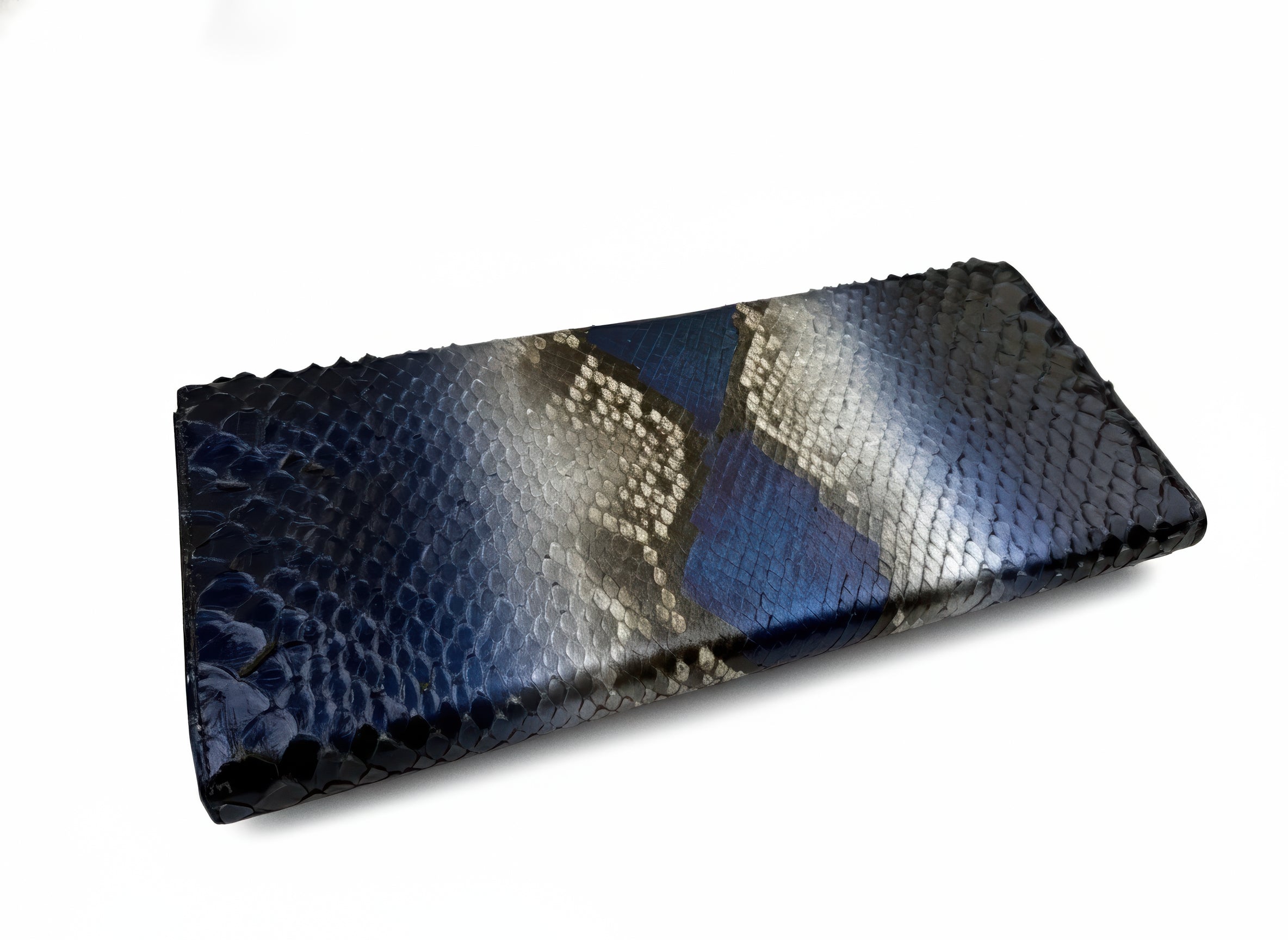 Long Clutch Blue Metallic