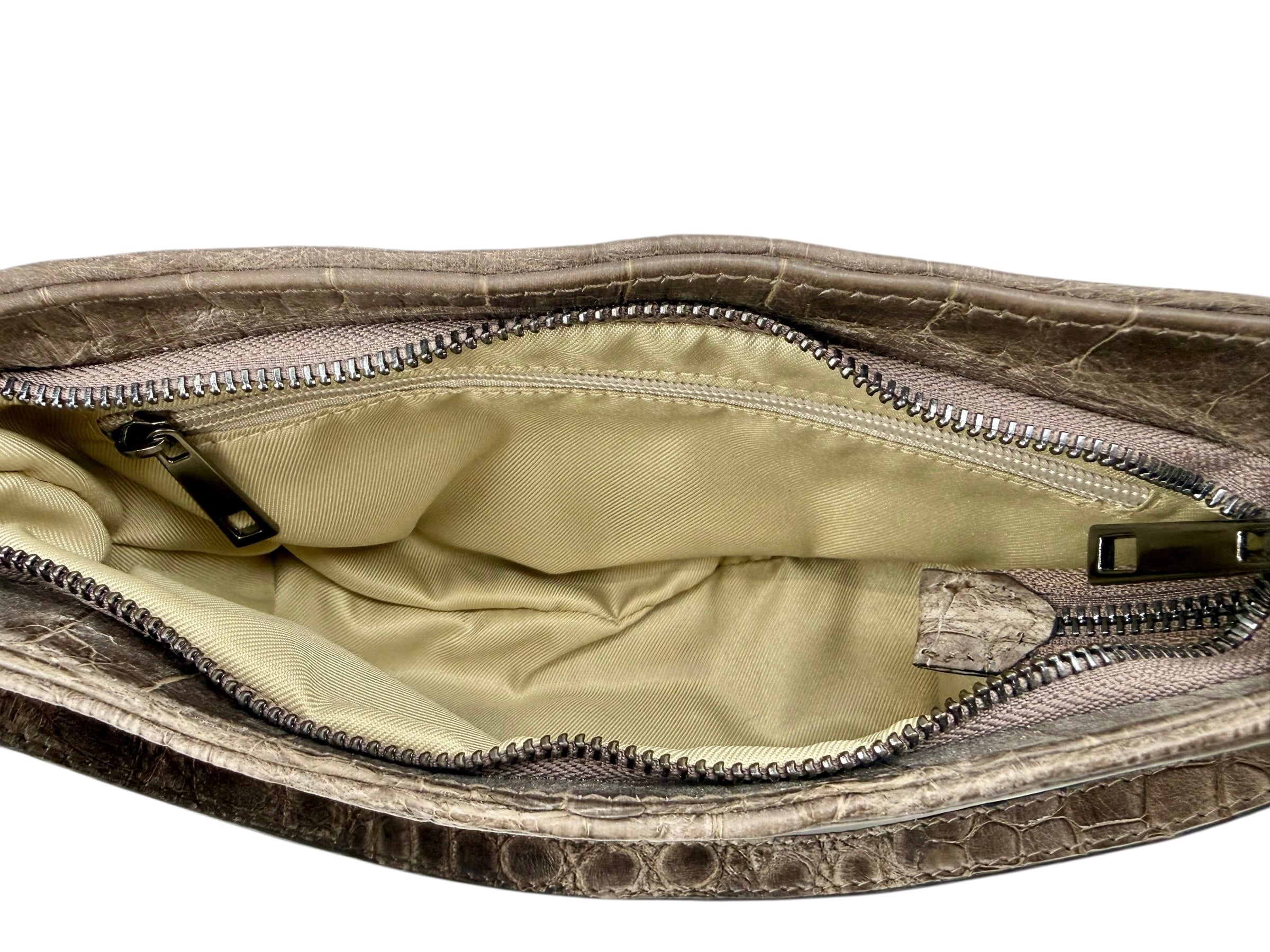 Baguette Croco Dark Grey