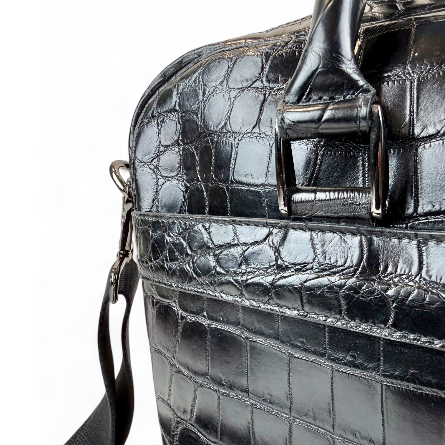 Business Croco Shiny Black