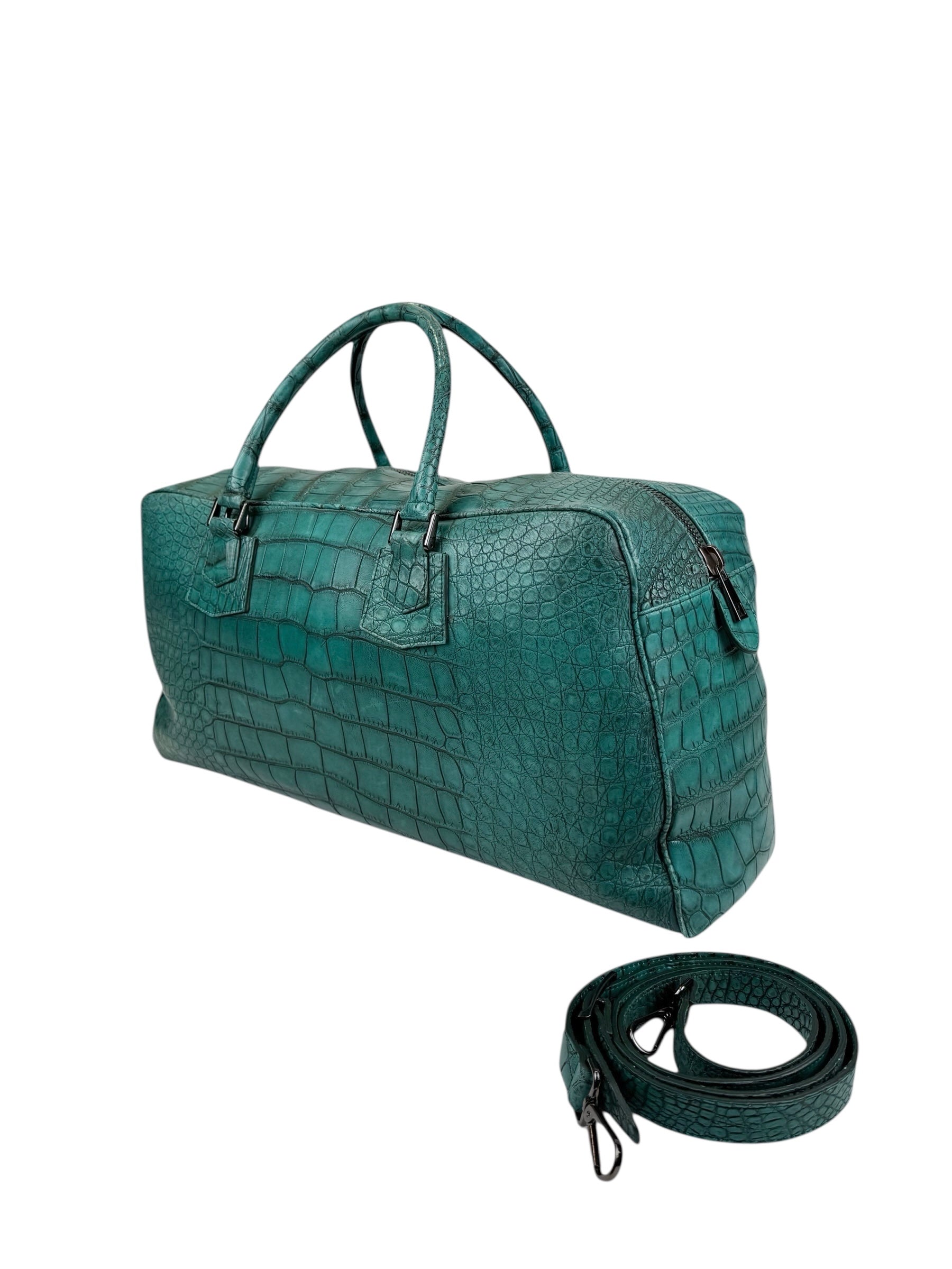 Weekender Grande Croco Aqua