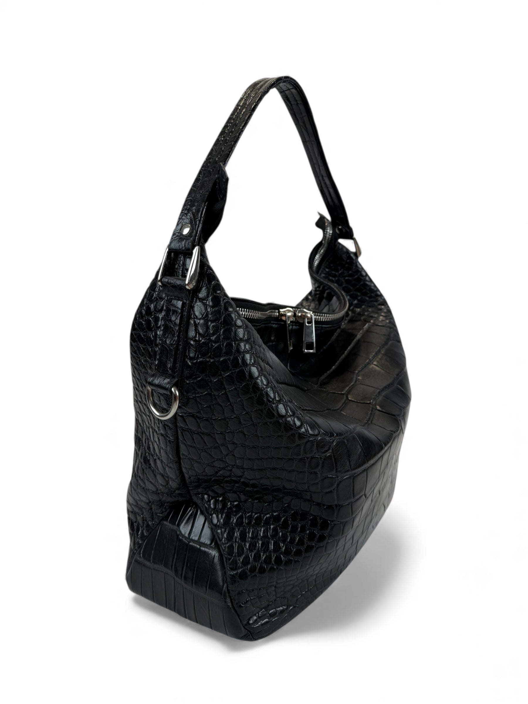 Petra Croco Black & Silver