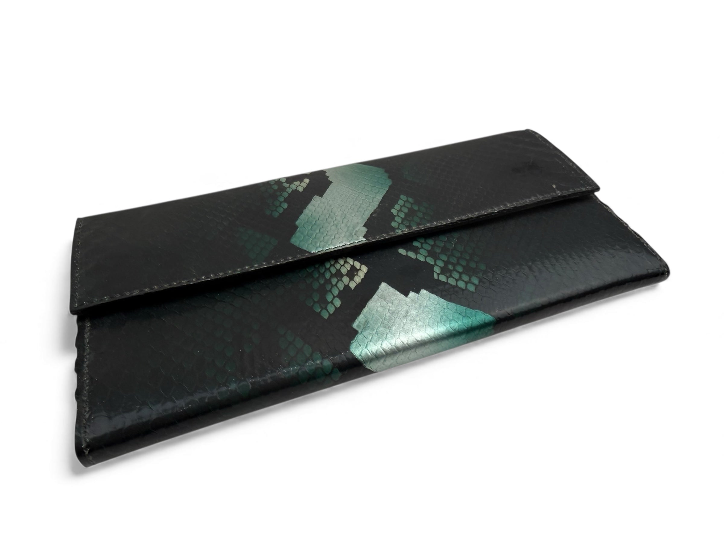 Short Clutch Green-Silver