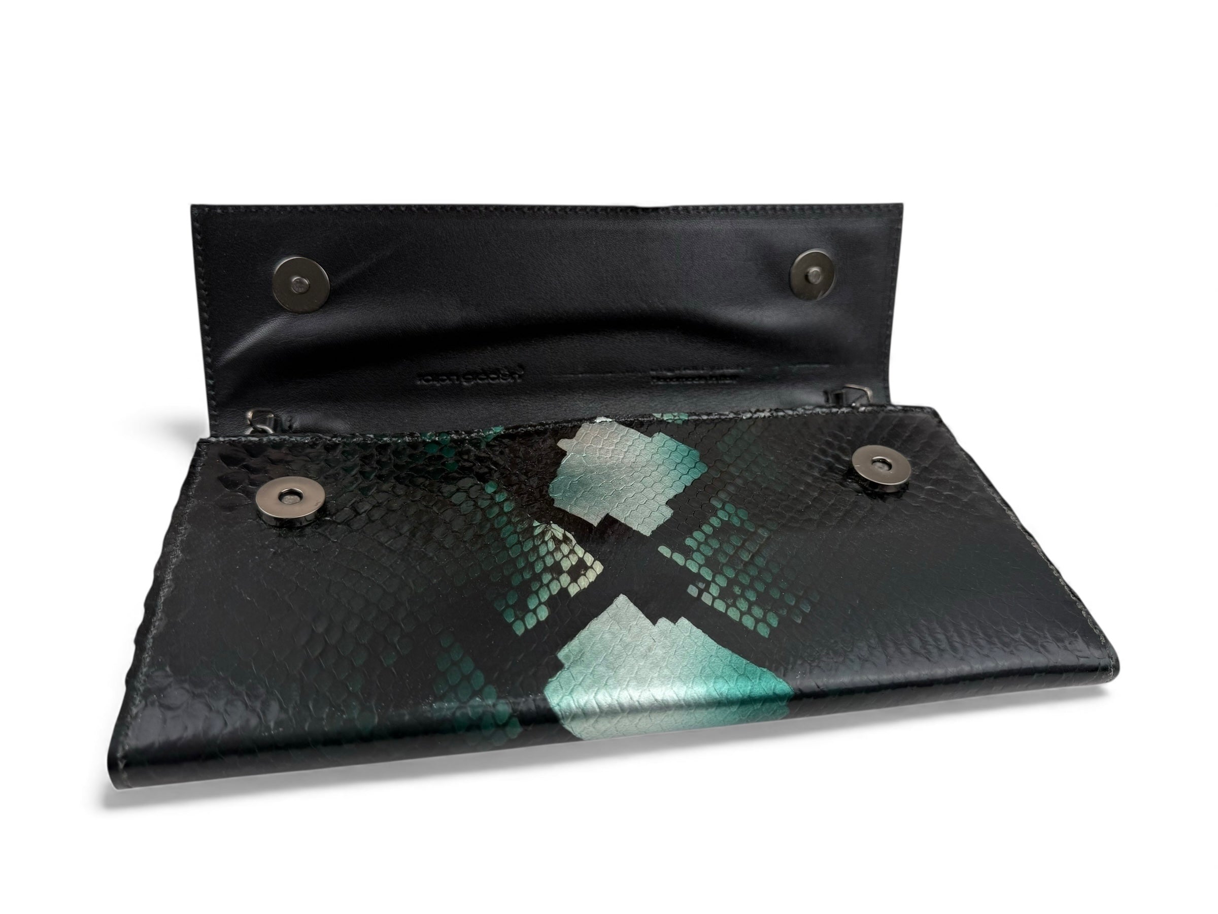 Short Clutch Green-Silver