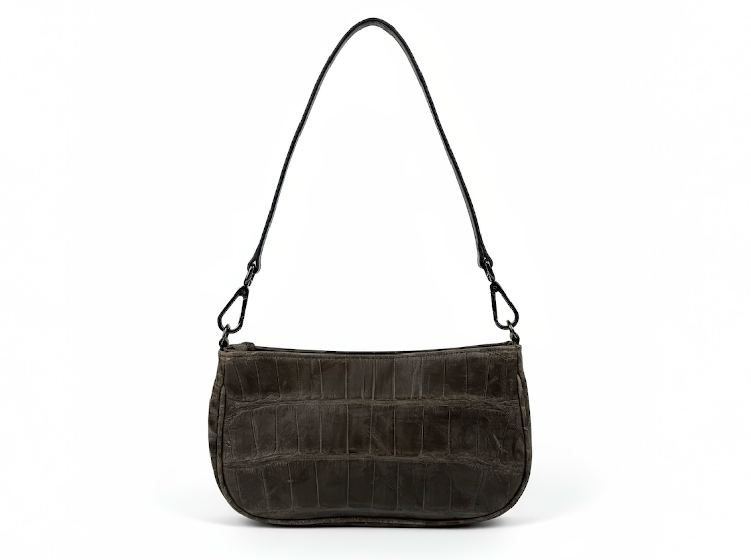 Baguette Croco Dark Grey