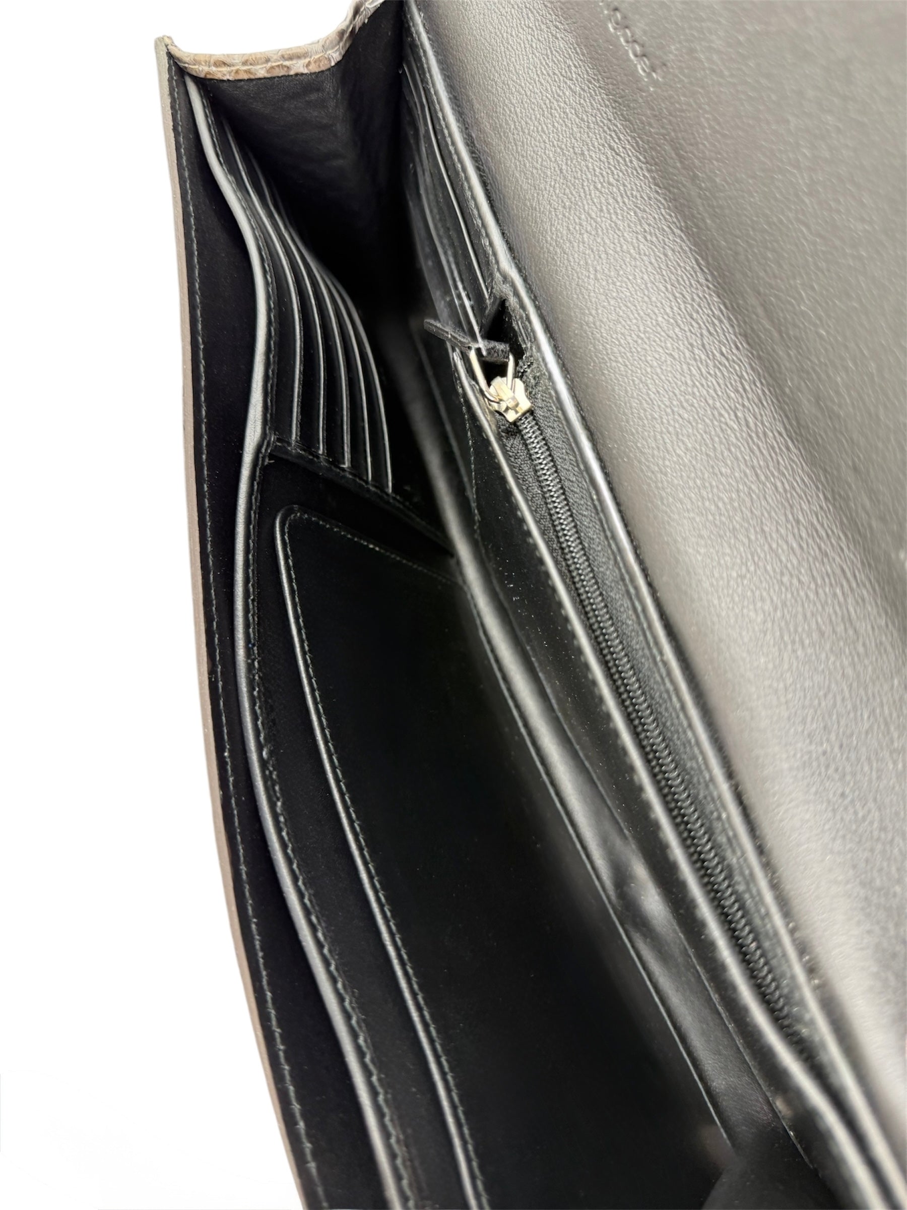 Long Clutch Blue Metallic